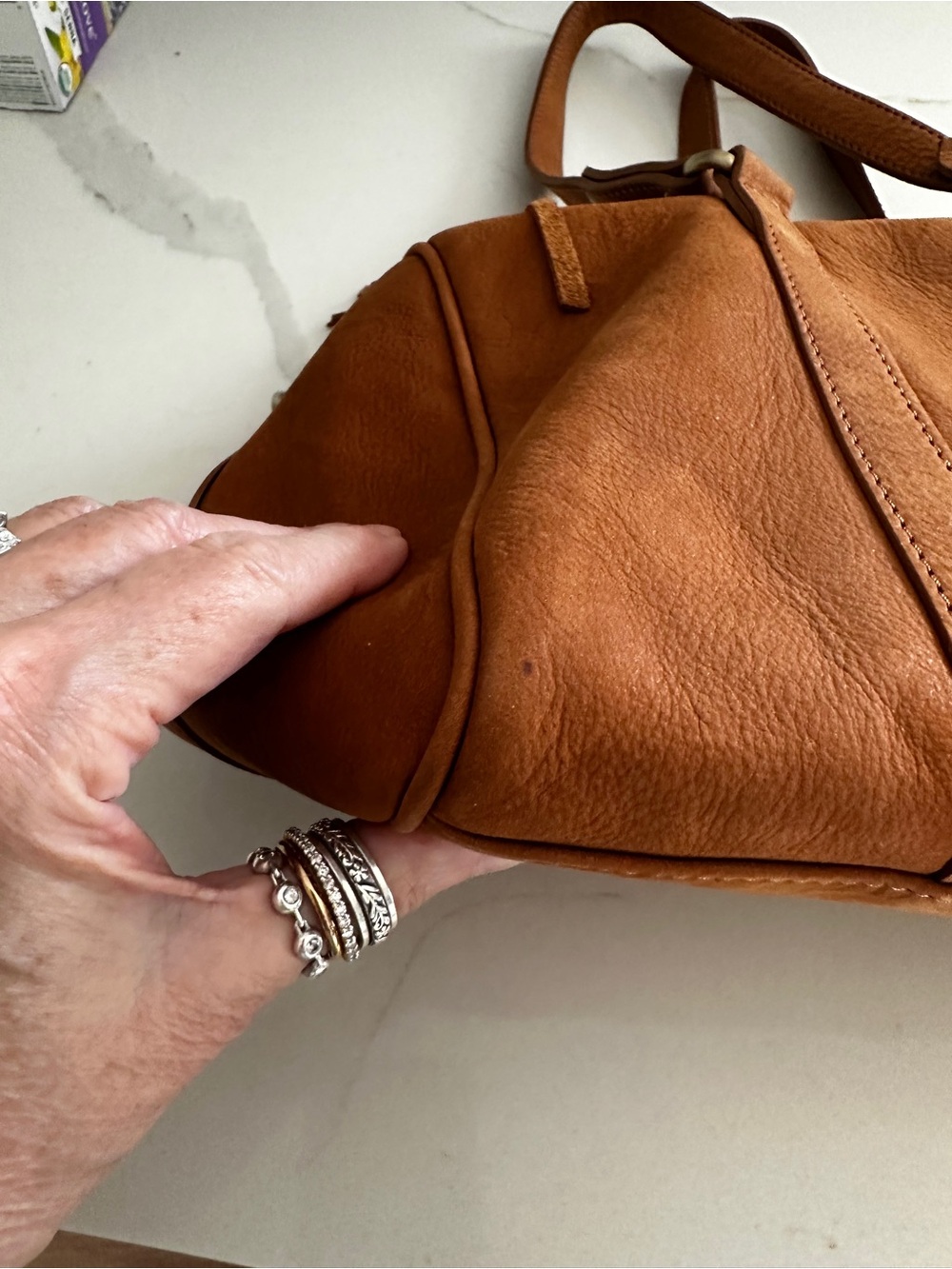 Sundance Leather Satchel in Cognac Brown - Picture 9 of 13